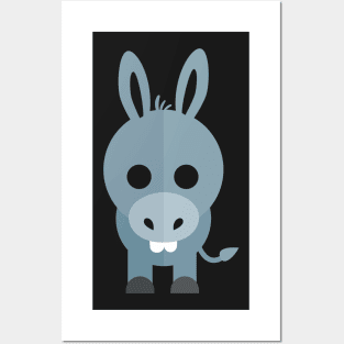 Funny blue donkey Posters and Art